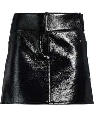 Courreges Mini Skirt Cotton, Polyurethane, Elastane - Black