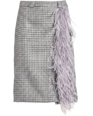 DES_PHEMMES Midi Skirt Virgin Wool, Polyester - Gray