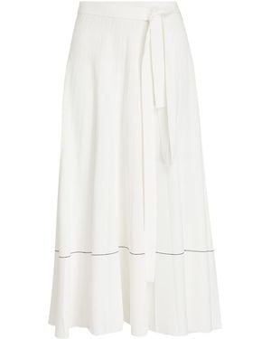 Another Tomorrow Midi Skirt Viscose, Polyamide, Elastane, Polyurethane - White