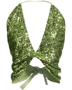 In the mood for love Top Polyester, Elastane - Green