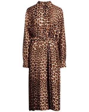 P.A.R.O.S.H. Midi Dress Silk - Brown