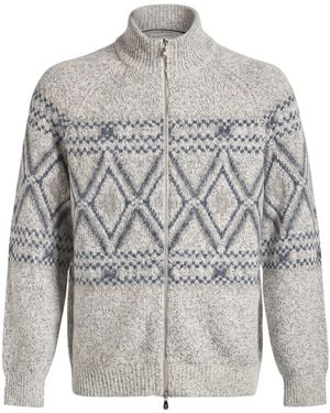 Brunello Cucinelli Cardigan Virgin Wool, Silk, Cashmere - Gray