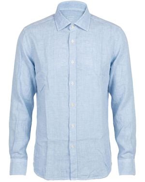 120% Lino Sky Shirt Linen - Blue