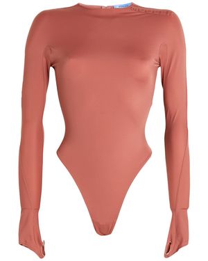Mugler Bodysuit Polyamide, Elastane - Red
