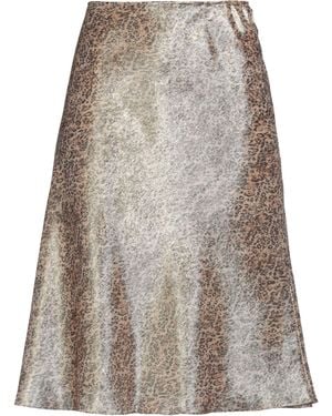 Celine Midi Skirt Silk, Metallic Polyester - Brown