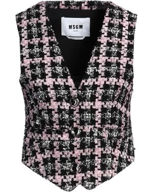 MSGM Tailored Vest Synthetic Fibres, Cotton, Wool, Metallic Fibre - Black