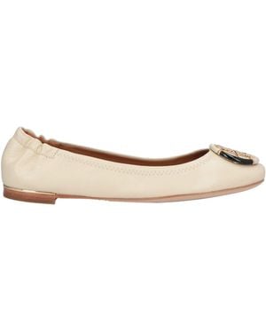 Tory Burch Cream Ballet Flats Leather - Natural