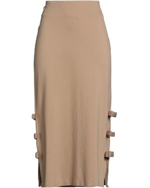 MEIMEIJ Camel Maxi Skirt Viscose, Polyamide, Elastane - Natural