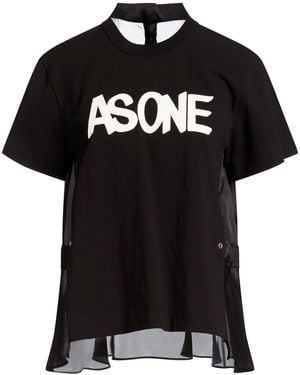 Sacai T-Shirt Cotton, Polyester - Black