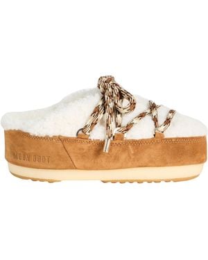 Moon Boot Mb Mule Shearling Camel Mules & Clogs Sheepskin, Cow Leather - White
