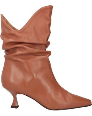 MyChalom Ankle Boots Textile Fibers - Brown