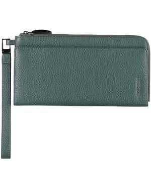 Piquadro Document Holder Leather, Metal - Green