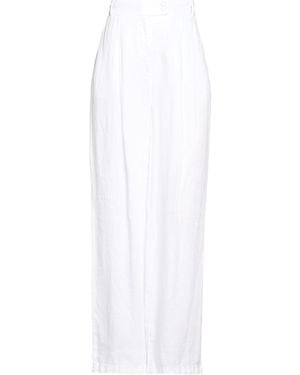 120% Lino Trousers Linen - White