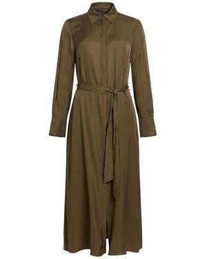 Elena Miro Military Midi Dress Viscose, Lyocell - Green