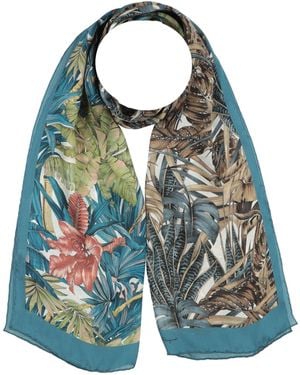 Ferragamo Khaki Scarf Silk - Blue