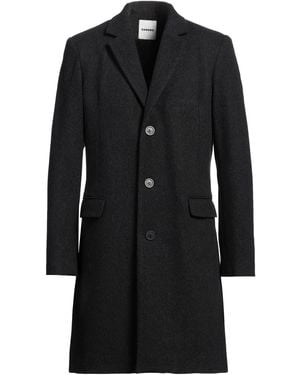 Sandro Charcoal Coat Wool, Polyamide, Cashmere, Polyester - Black
