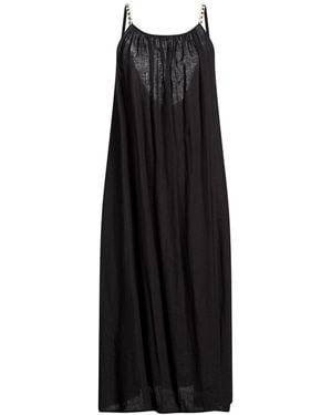 Compagnia Italiana Midi Dress Linen, Viscose - Black