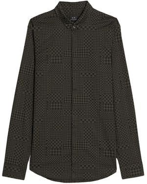 ARMANI EXCHANGE Lead Shirt Cotton, Elastane - Black