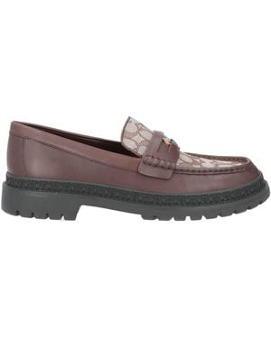 COACH Dark Loafers Leather, Textile Fibres - Grey