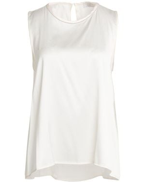 Peserico Ivory Top Silk, Elastane - White