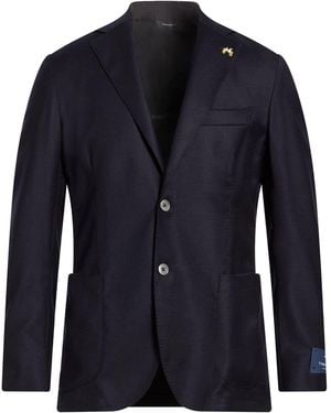 Tombolini Midnight Blazer Virgin Wool, Elastane - Blue