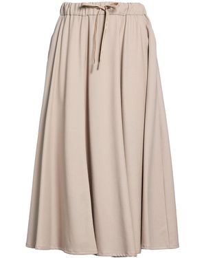 Marella Monochrome Midi Skirt Virgin Wool - Natural