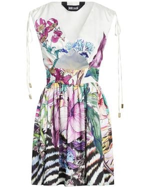 Just Cavalli Mini Dress Polyester - White