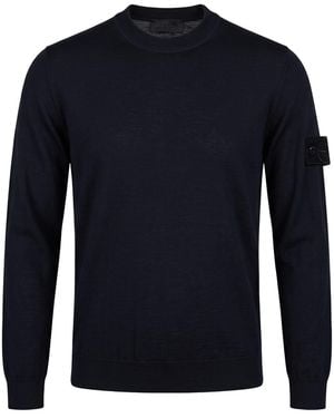 Stone Island Midnight Sweater Virgin Wool - Blue