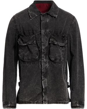 White Sand Charcoal Denim Shirt Cotton - Black