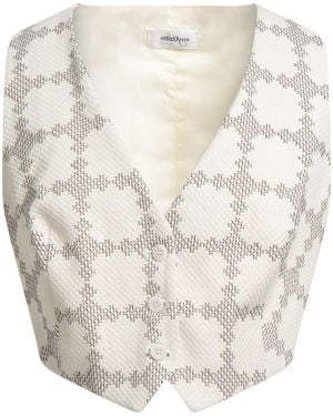 Ottod'Ame Cream Tailored Vest Cotton, Elastane - White
