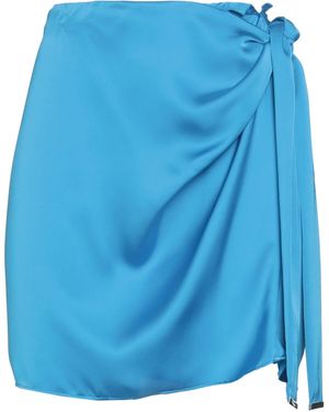 SIMONA CORSELLINI Azure Mini Skirt Cotton - Blue