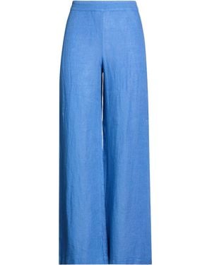 120% Lino Pants Linen - Blue