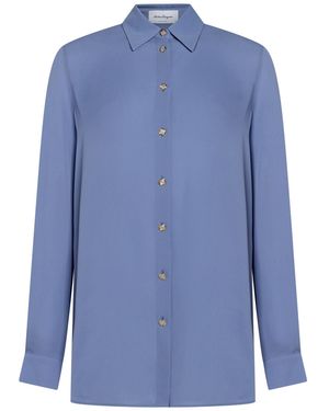 Ferragamo Shirt Silk - Blue
