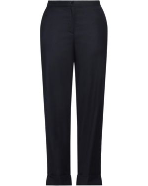 Lardini Midnight Blue Wool Straight-Leg Pants