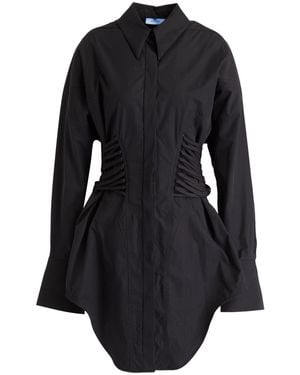 Mugler Mini Dress Cotton - Black