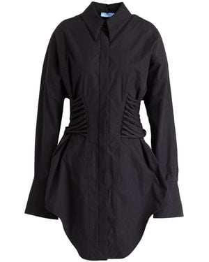 Mugler Mini Dress Cotton - Black
