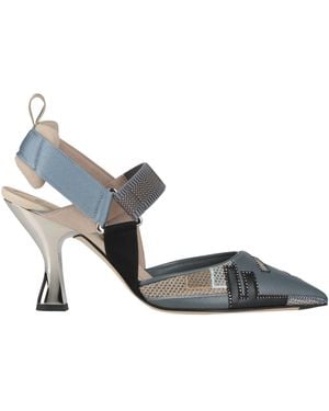 Fendi Court Shoes Leather, Textile Fibres - Metallic