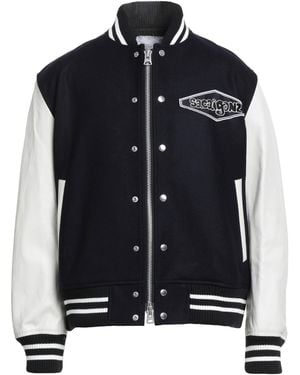 Sacai Jacket Wool, Cow Leather - Blue