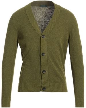 Zanone Military Cardigan Cotton, Polyamide - Green