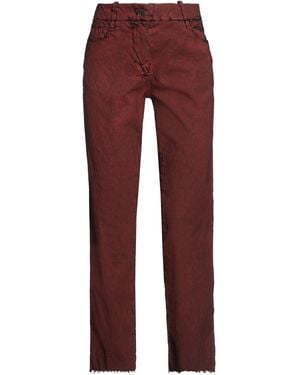 Masnada Burgundy Trousers Linen, Viscose, Elastane - Red