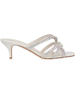 Gina Sandals Leather, Swarovski Crystal - White