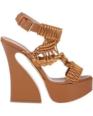 Alberta Ferretti Sandals Leather, Textile Fibres - Brown