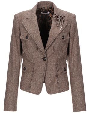 Clips More Blazer Wool, Polyester, Cotton, Elastane - Brown