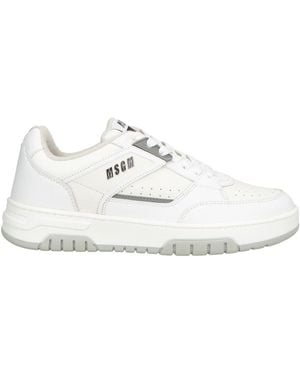 MSGM Trainers Leather, Textile Fibres - White