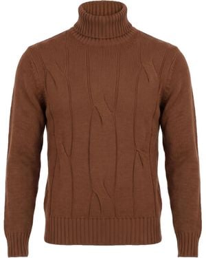 Alpha Studio Rollkragenpullover - Braun