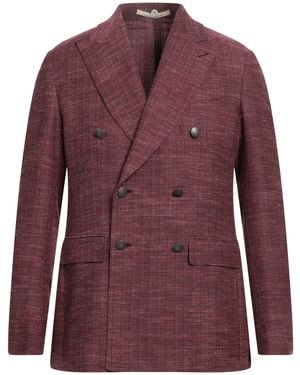 Messagerie Patrizio Piscaglia Burgundy Blazer Linen, Cotton - Purple