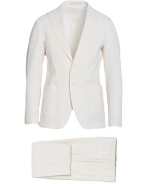 Tagliatore Ivory Suit Cotton, Elastane, Polyamide - White