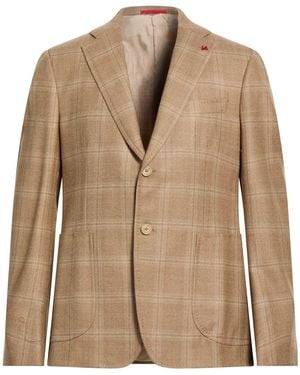 Isaia Camel Blazer Wool - Natural