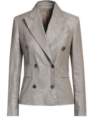 Brunello Cucinelli Khaki Blazer Linen, Polyester, Polyamide, Brass - Grey