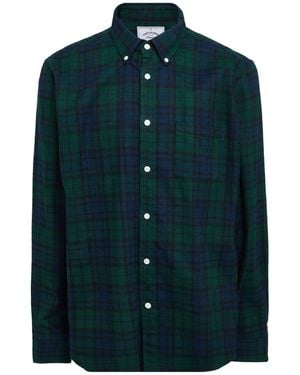 Portuguese Flannel Dark Shirt Cotton - Green